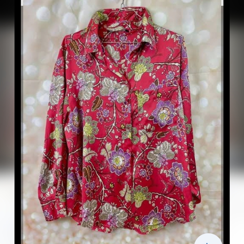 Zara Multicolor Patterned Silk Shirt